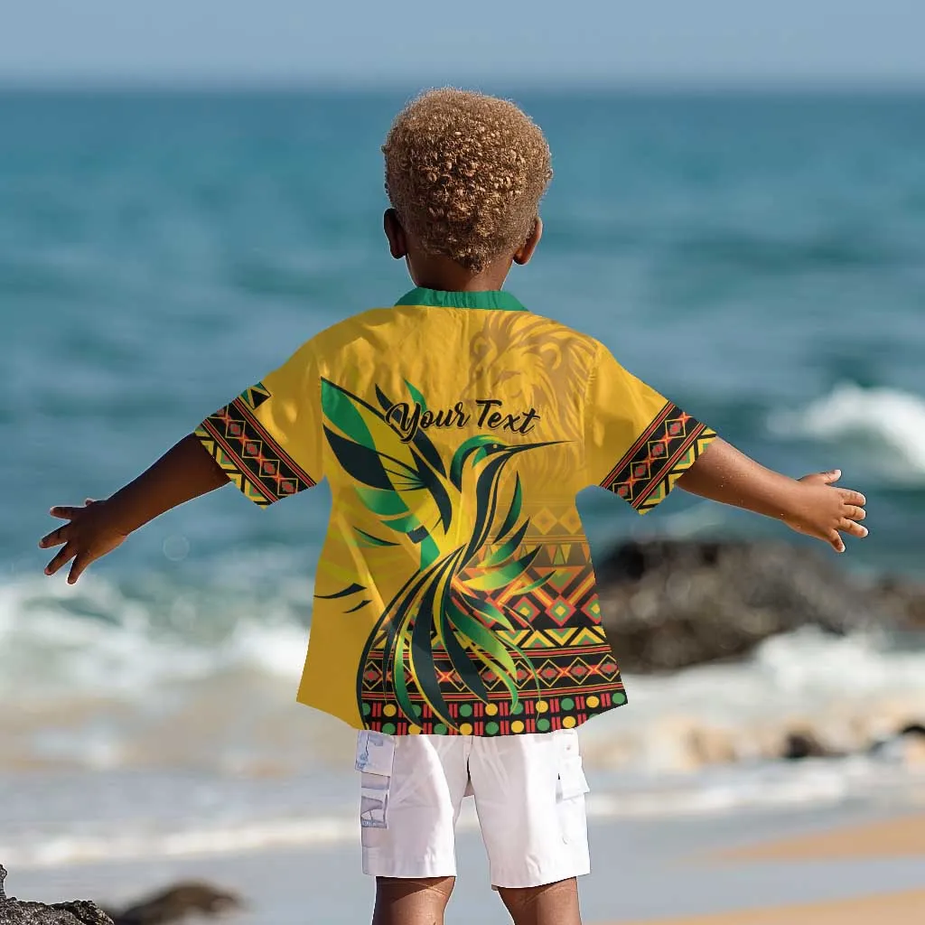 Personalized Black Jamaican Independence Day 1962 Kid Hawaiian Shirt Jumieka Streamertail Reggae Pattern LT01