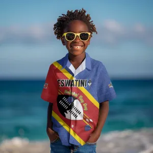 Personalized Happy Swaziland National Flag Day Kid Hawaiian Shirt Nguni Shield Flag Style - African Pattern LT15
