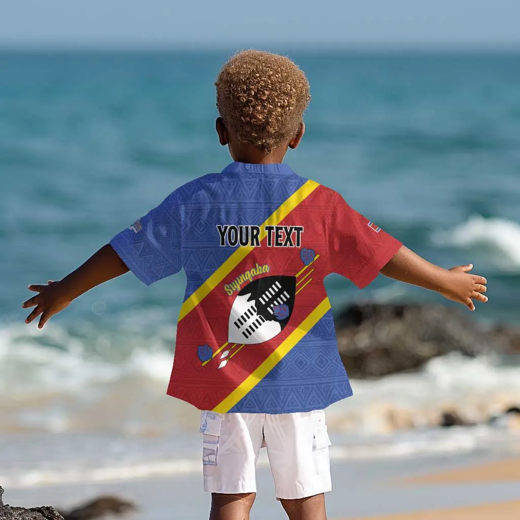 Personalized Happy Swaziland National Flag Day Kid Hawaiian Shirt Nguni Shield Flag Style - African Pattern LT15