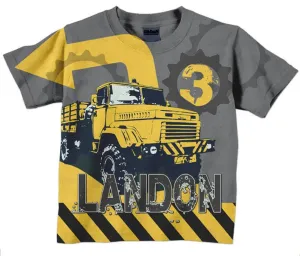 Personalized Shirt For Boys Construction, Personalized Birthday Dump Truck Shirt, Number T-Shirt, Boys Shirt
