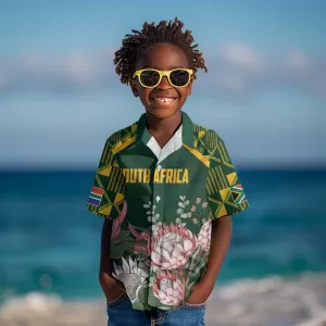 Personalized South Africa With Afro King Protea Kid Hawaiian Shirt Kente Patterns LT18