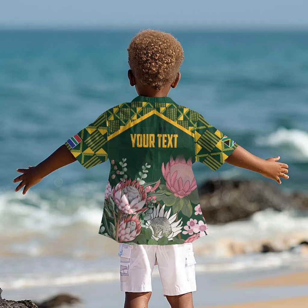 Personalized South Africa With Afro King Protea Kid Hawaiian Shirt Kente Patterns LT18