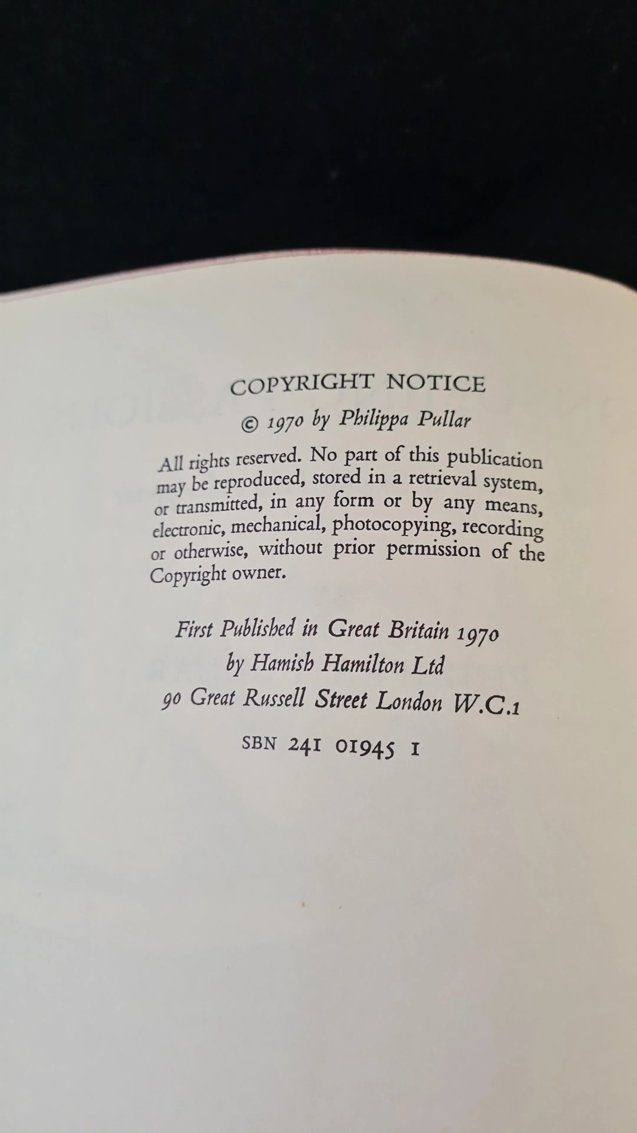Philippa Pullar - Consuming Passions, Hamish Hamilton, 1970, First Edition, Original jacket