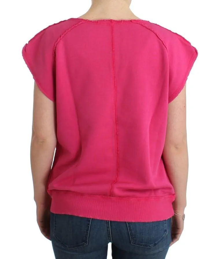 Pink short sleeve sweatshirt