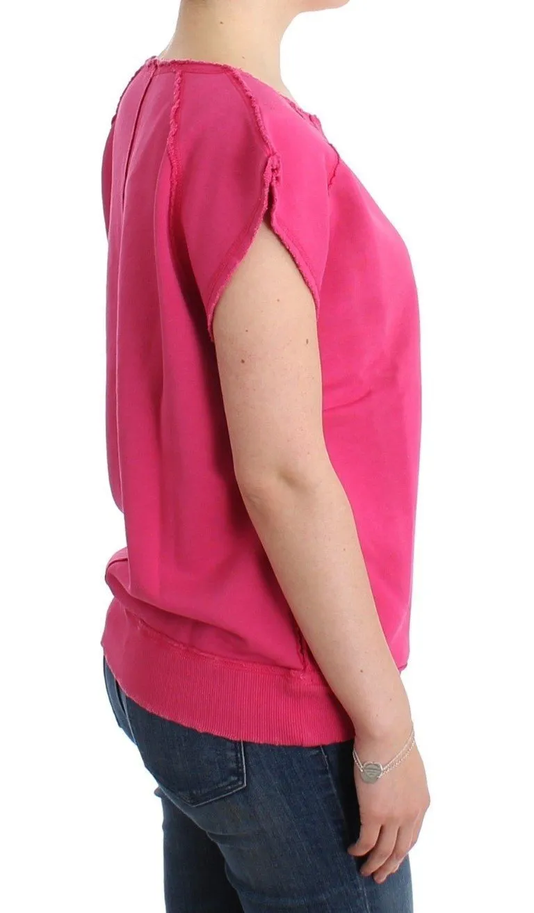 Pink short sleeve sweatshirt