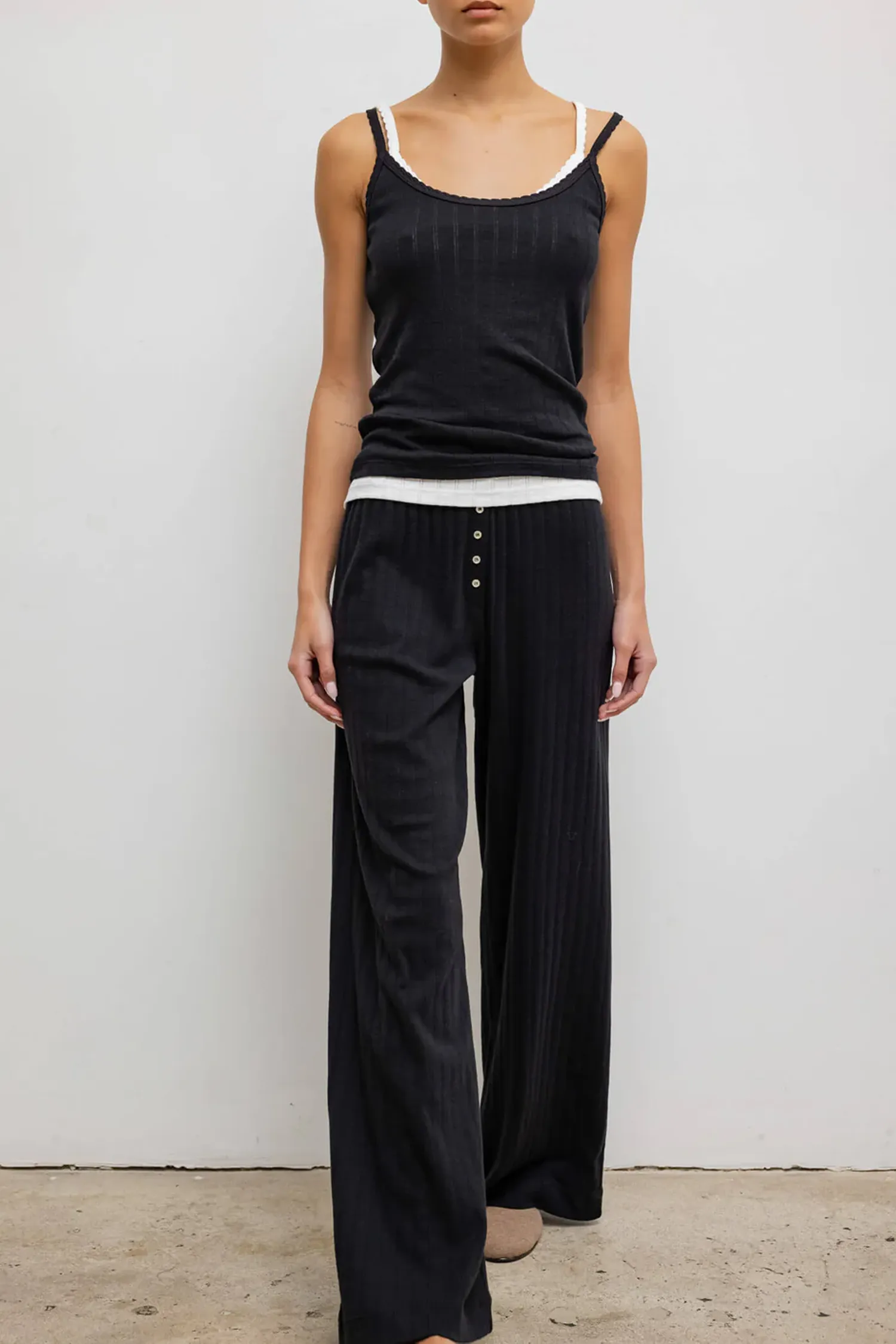 Pointelle Cami Black
