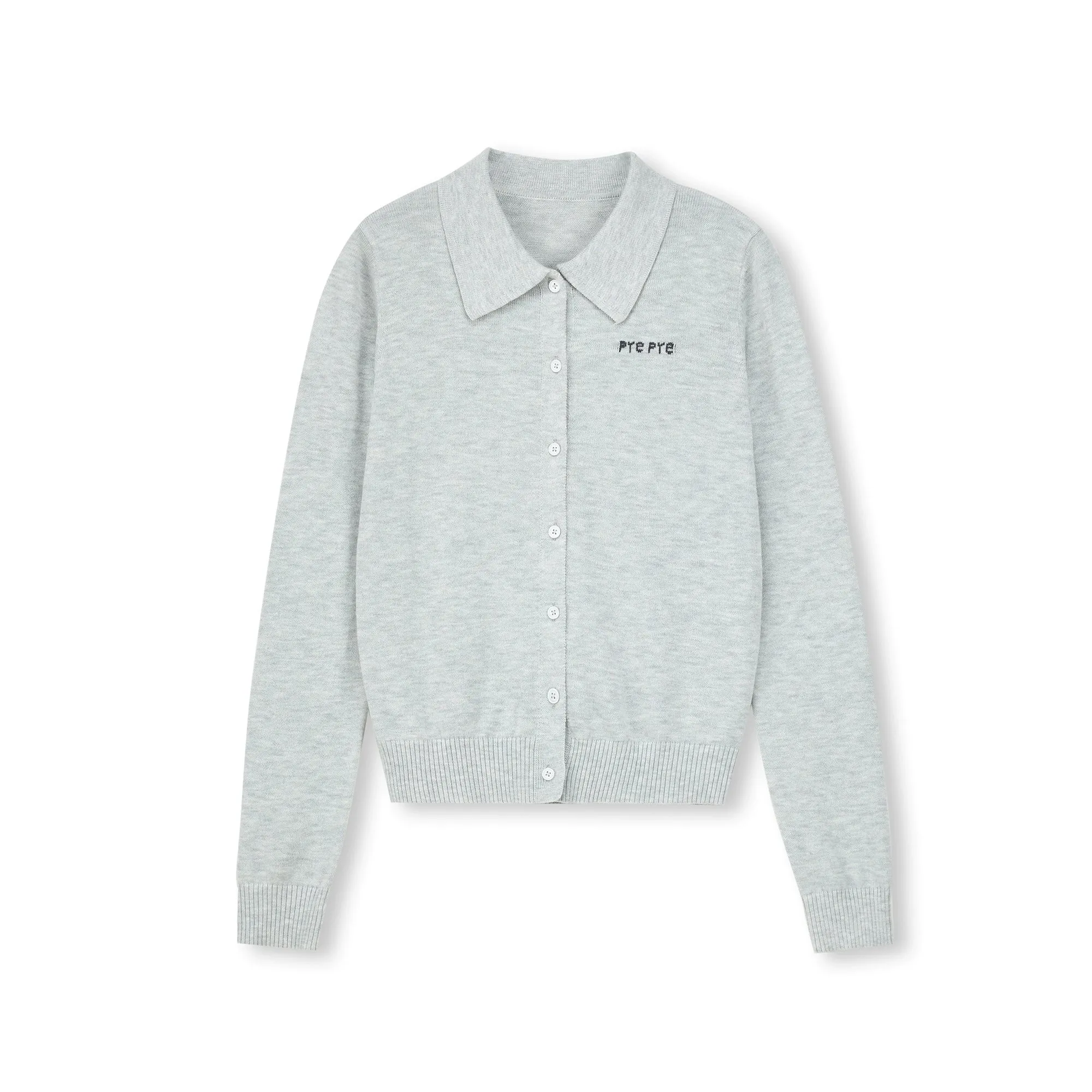 Polo Collar Wool Cardigan