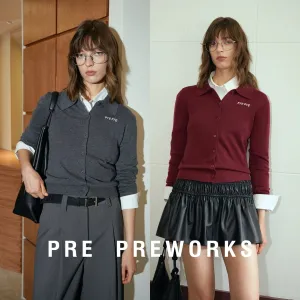 Polo Collar Wool Cardigan