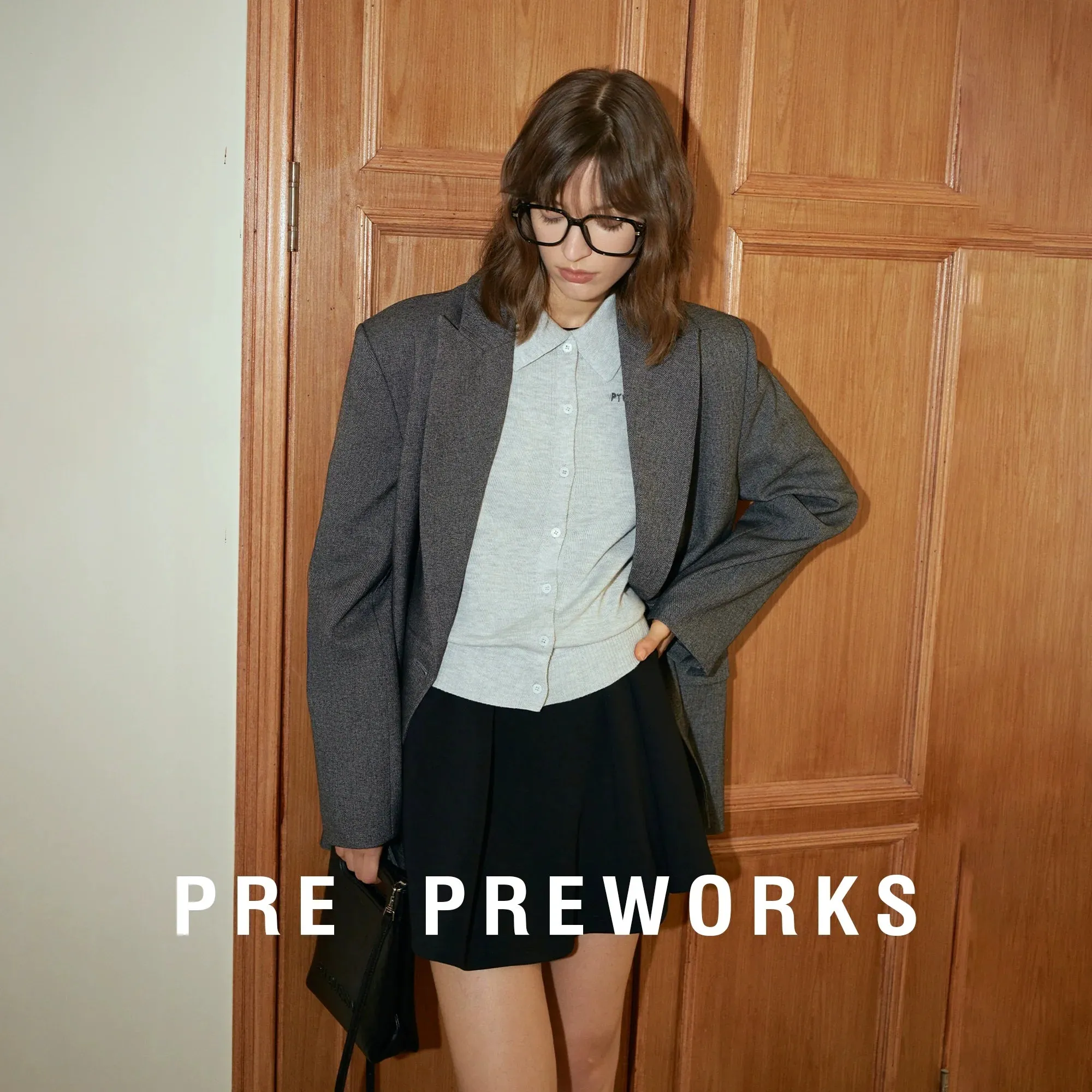 Polo Collar Wool Cardigan