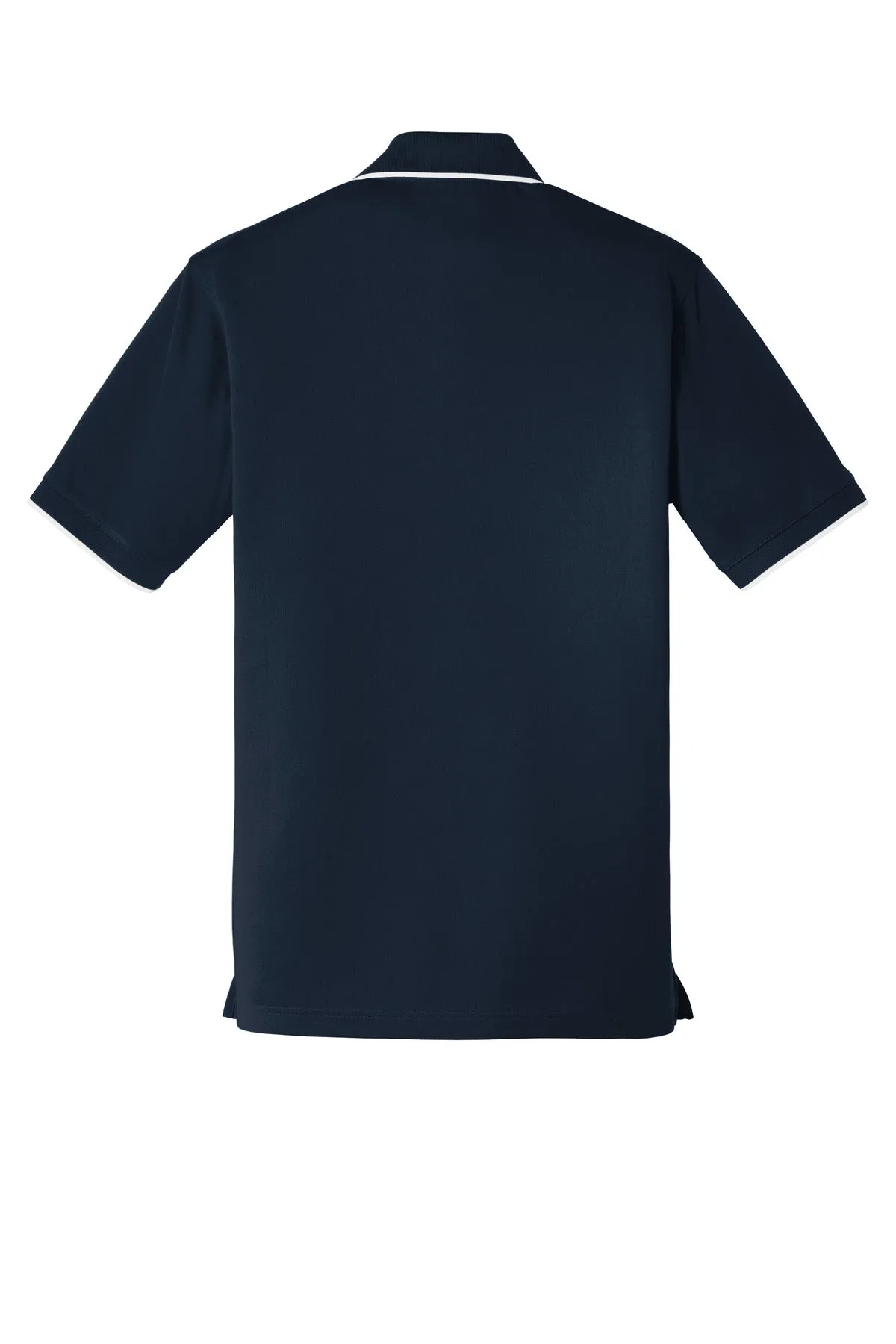 Port Authority Dry Zone UV Micro-Mesh Tipped Polo. K111 River Blue Navy/ White