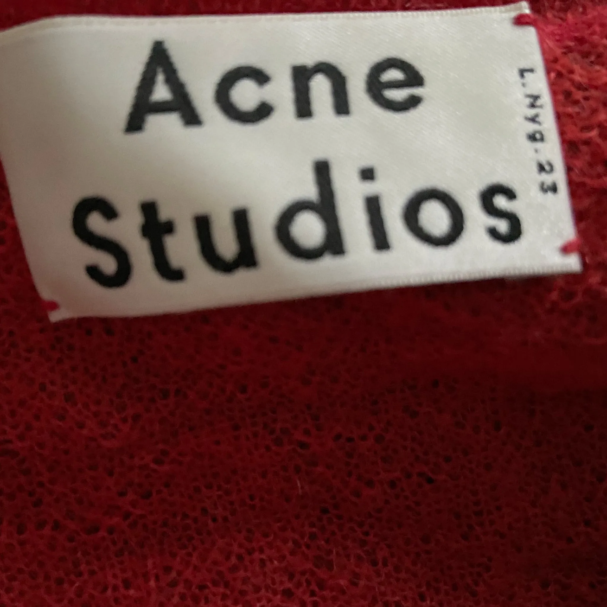 Preloved Acne Studios Red and White Striped Sheer Knitted Jumper