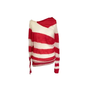 Preloved Acne Studios Red and White Striped Sheer Knitted Jumper