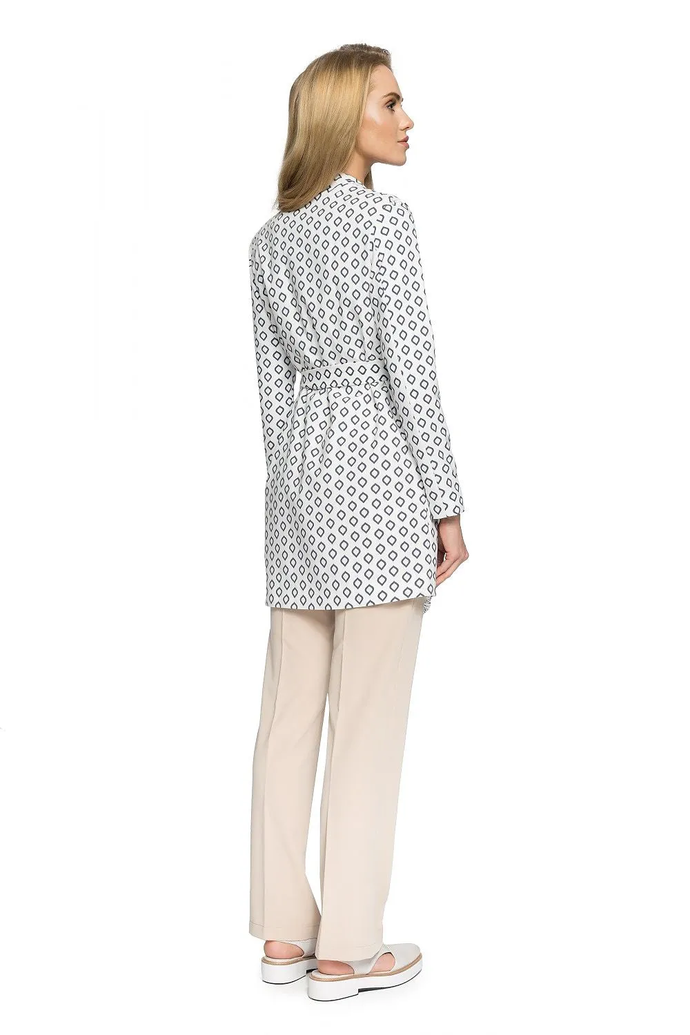 Printed Tailored Belted Coat