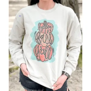 Pumpkin stacked sweatshirt
