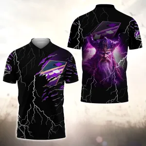 Purle Viking Cornhole 3D Shirt - QB95