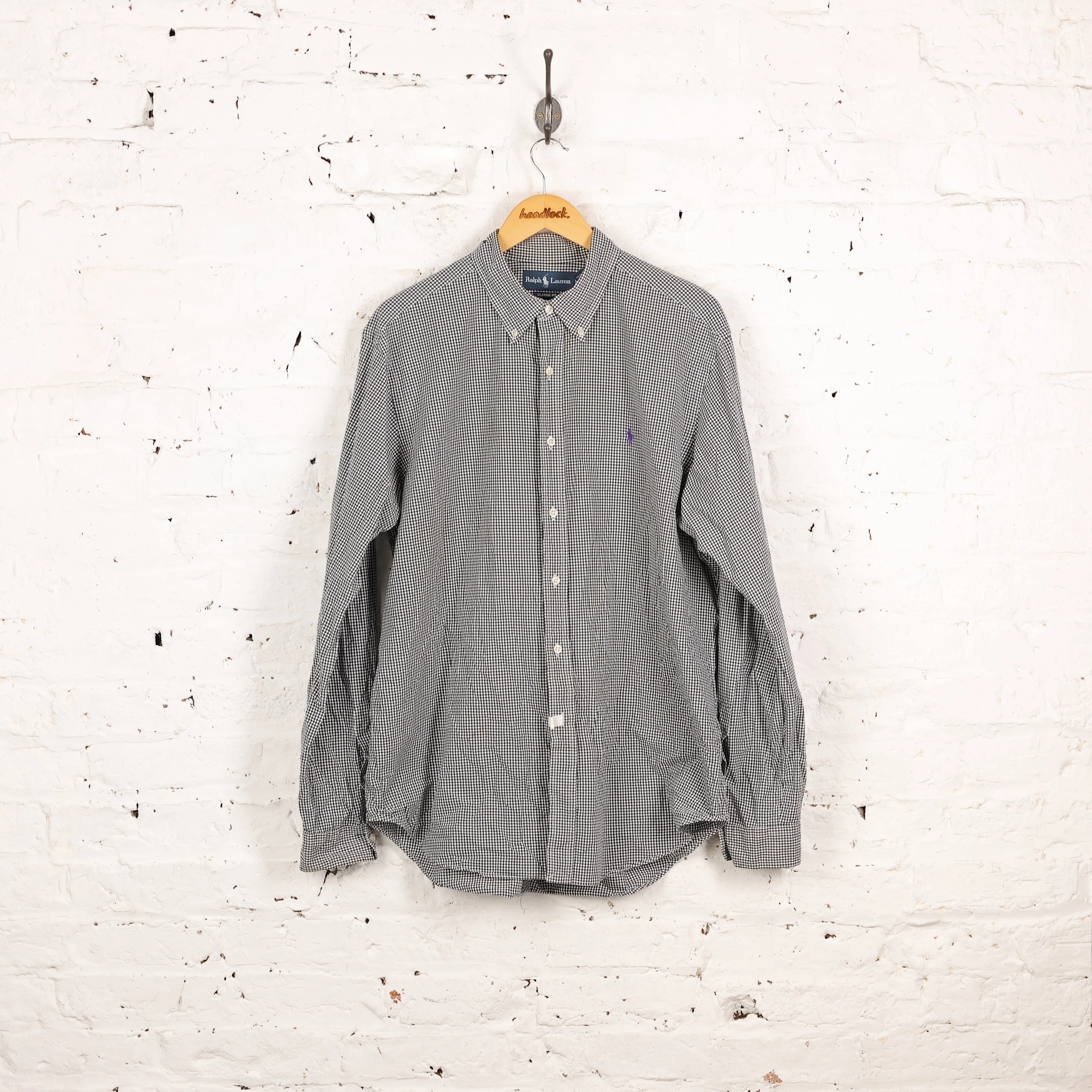 Ralph Lauren Gingham Check Classic Fit Shirt - Black - XL