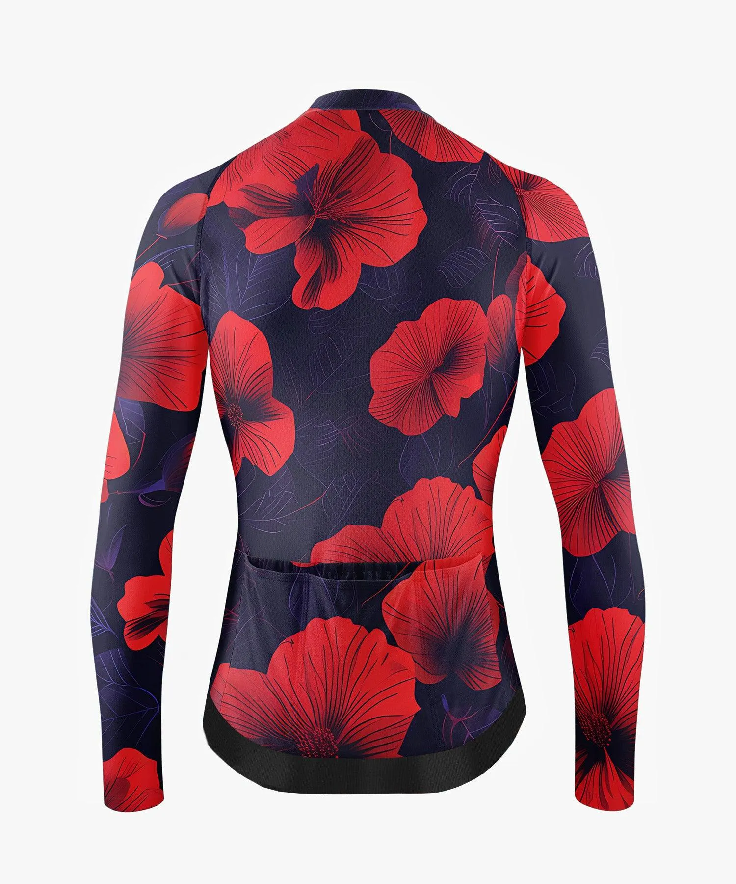 Red Flower Printed Cycling Jerseys for Men Breathable Bike Shirts