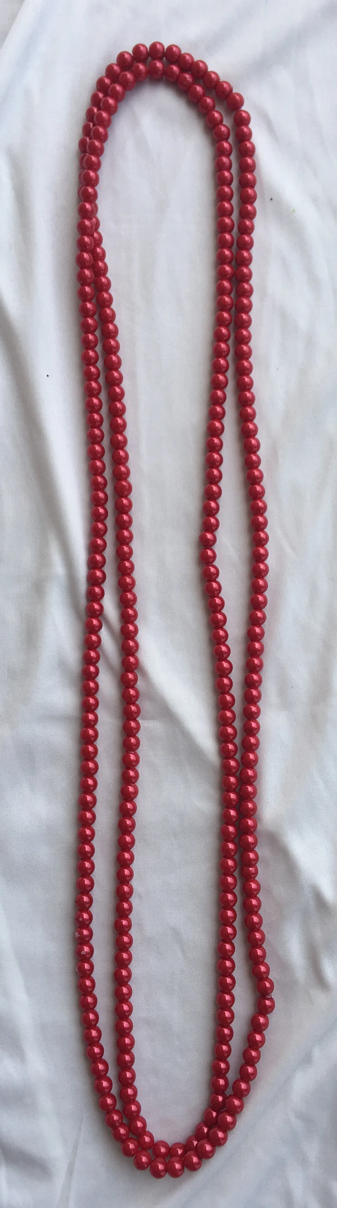 Red Long Pearl Necklace