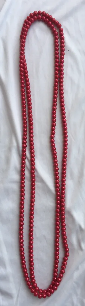 Red Long Pearl Necklace