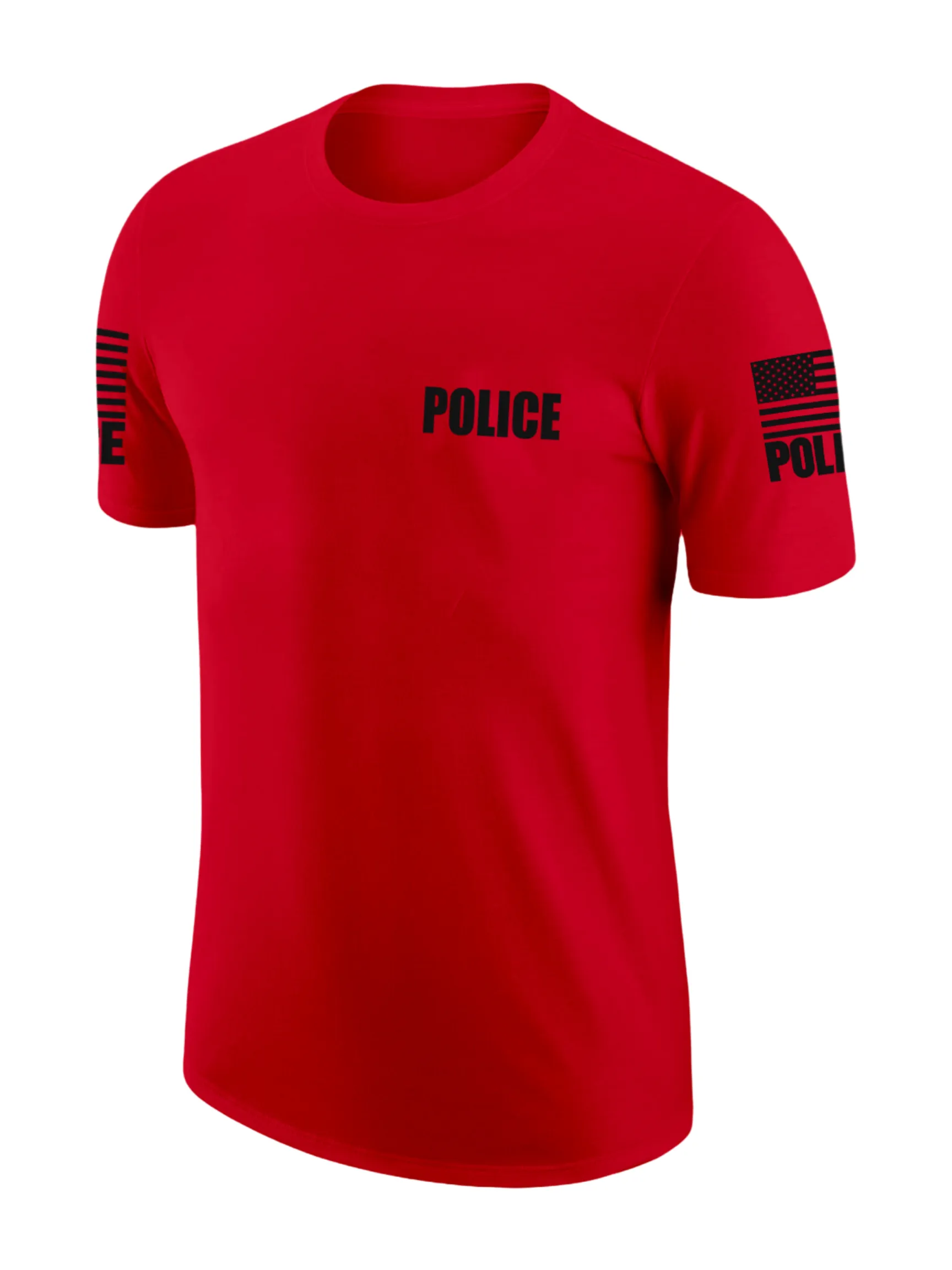 Red Police Men's Shirt - Short Sleeve (Black)