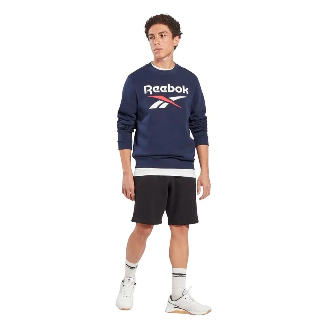 Reebok Identity Fleece Stacked Logo Crew Sweatshirt - Men