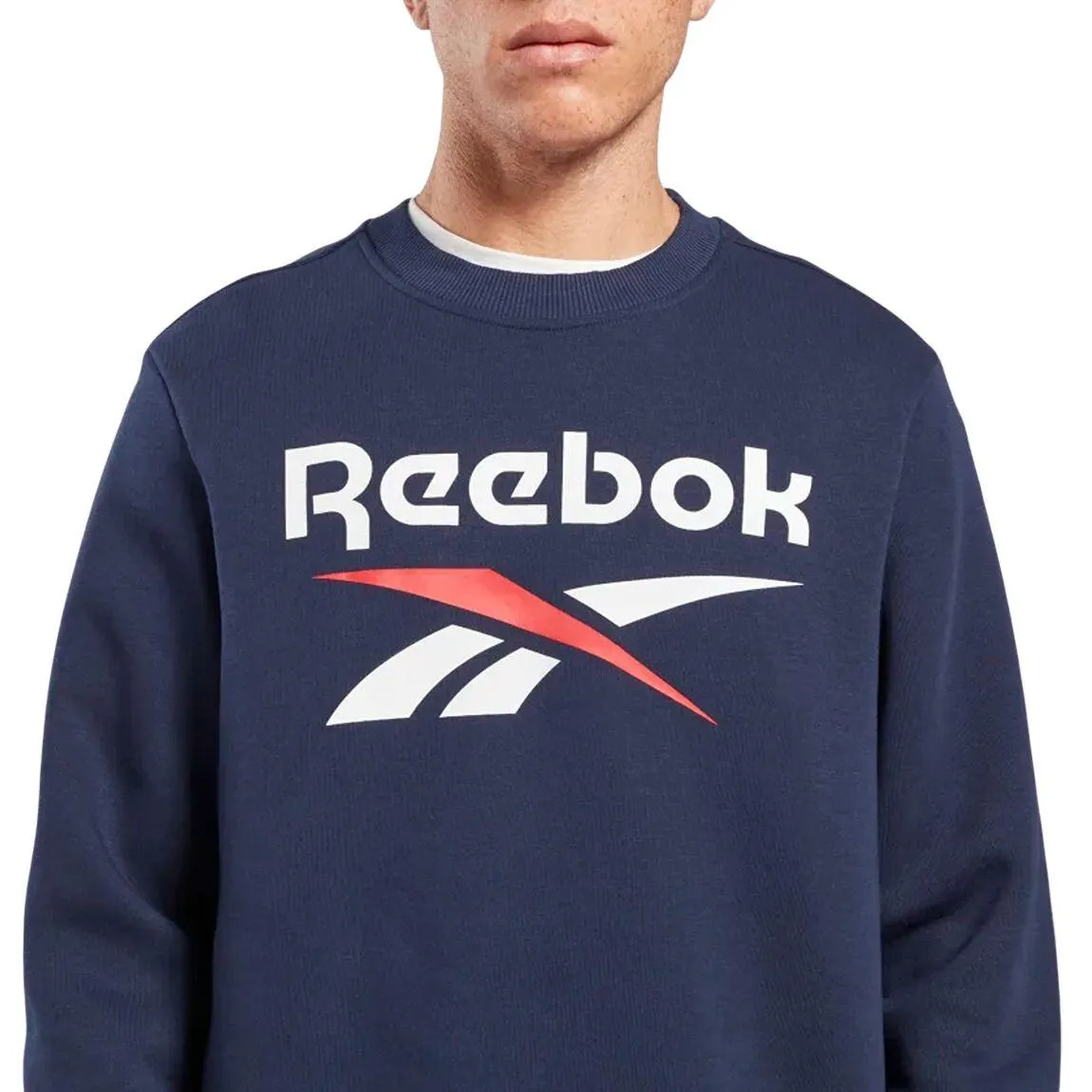 Reebok Identity Fleece Stacked Logo Crew Sweatshirt - Men