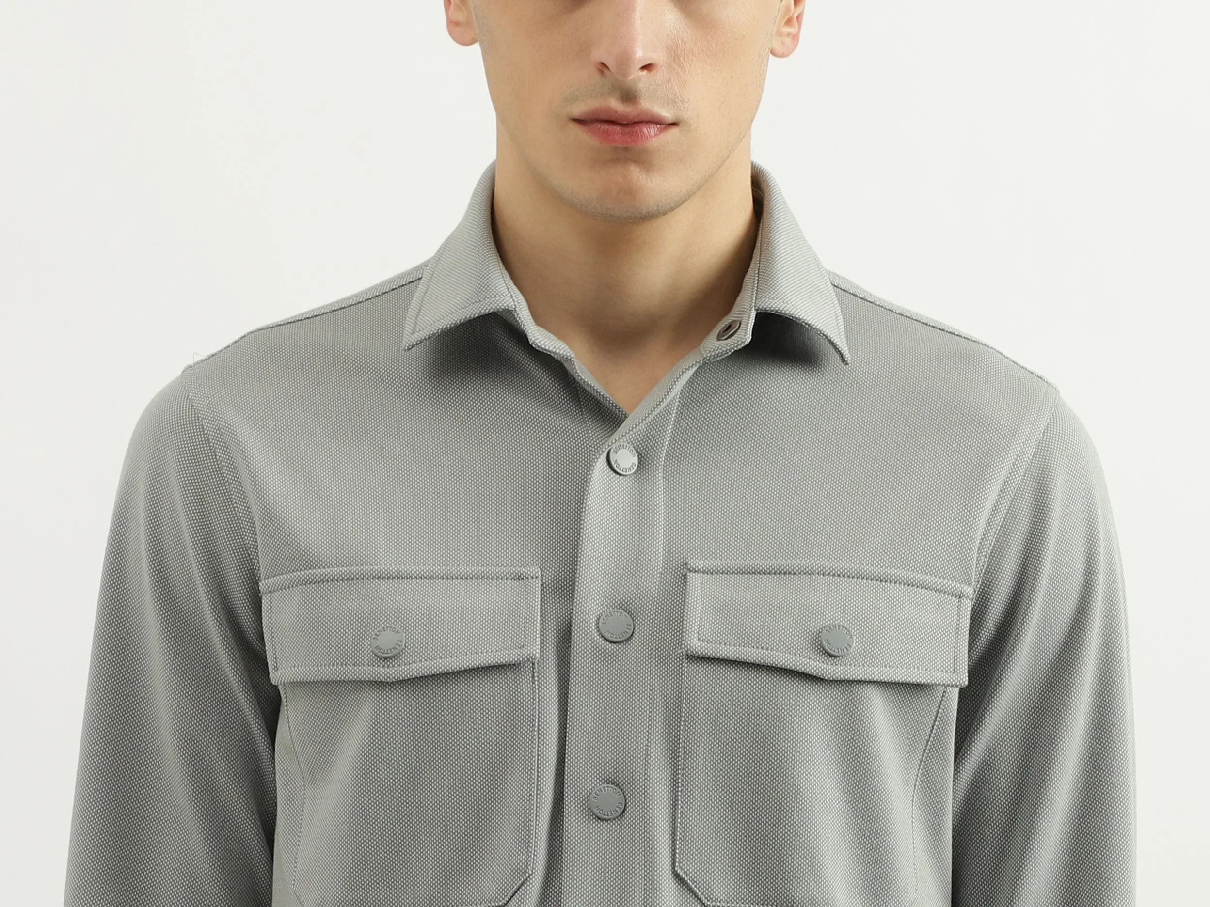 Regular Spread Collar Solid Shirts