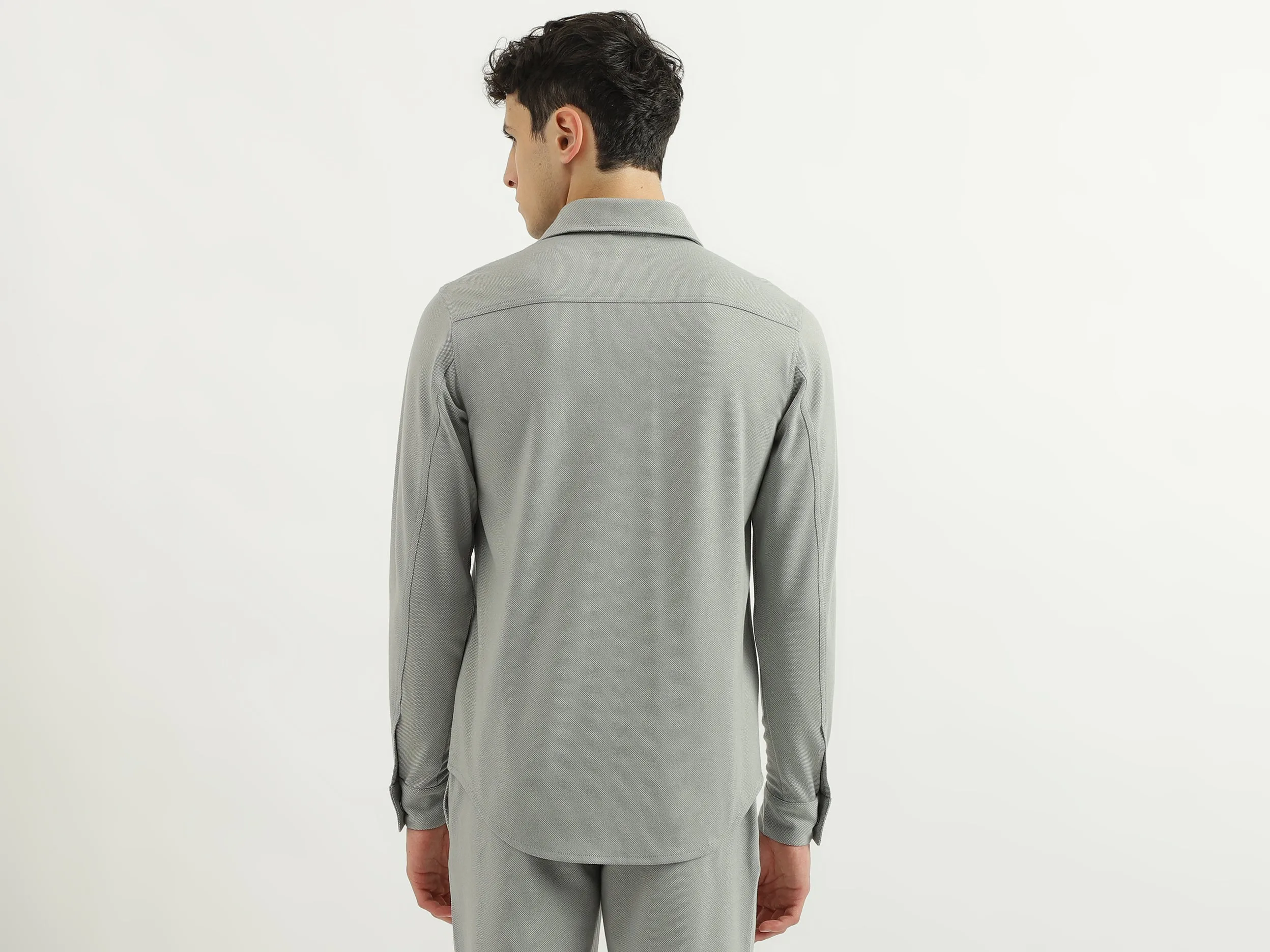 Regular Spread Collar Solid Shirts
