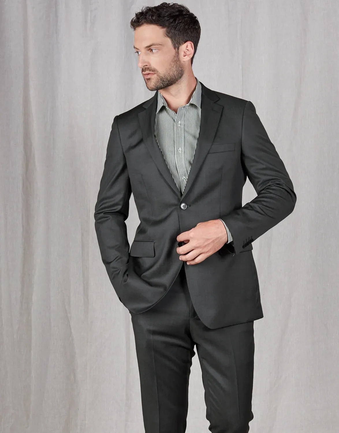 REMBRANDT 100% REDA WOOL COOPER SUIT JACKET AV9679JCG