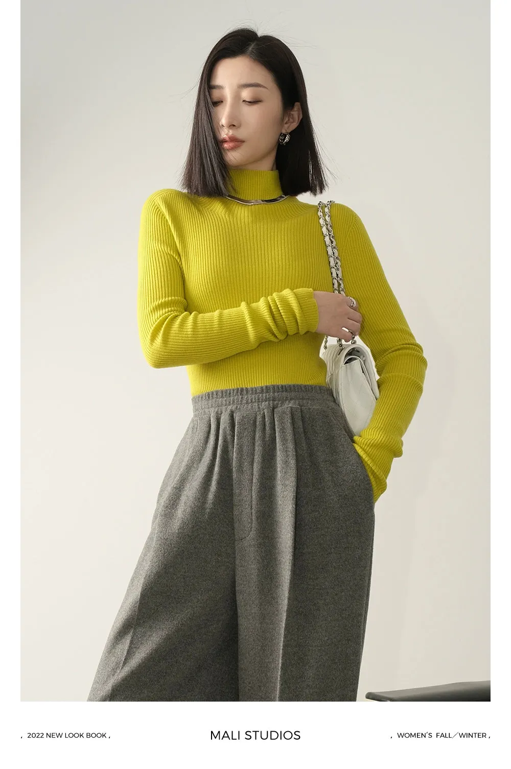 Ribbed Turtleneck Knitwear