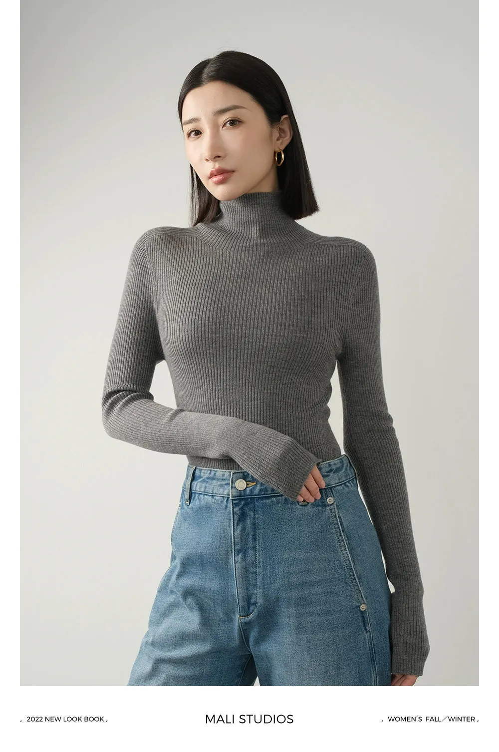 Ribbed Turtleneck Knitwear