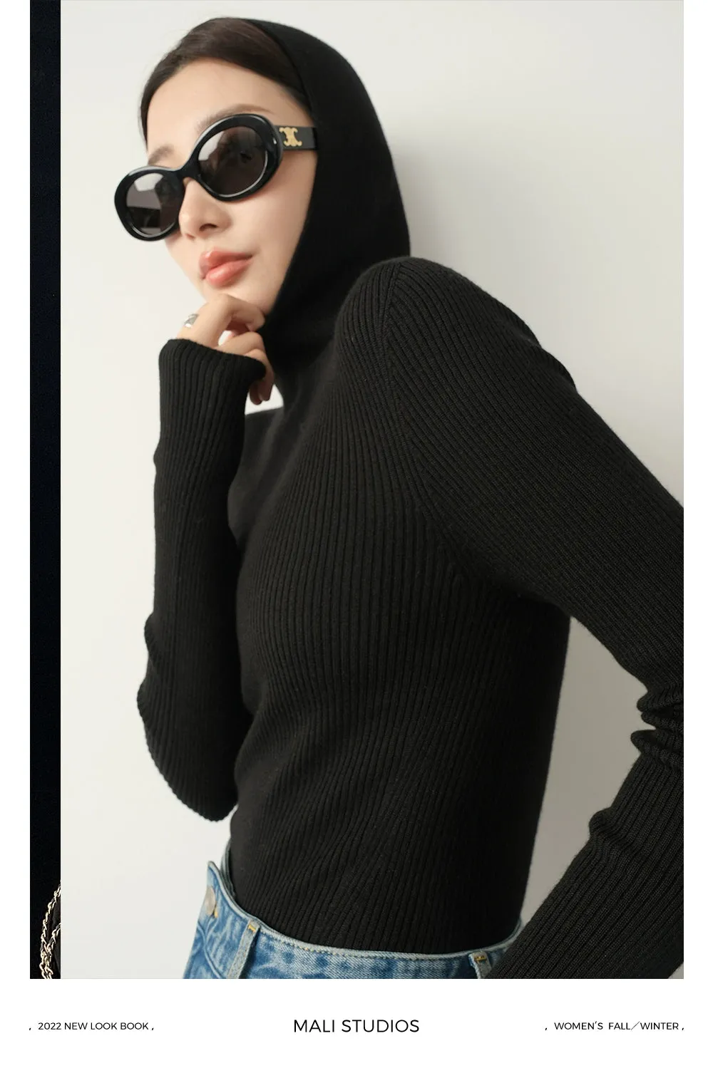 Ribbed Turtleneck Knitwear