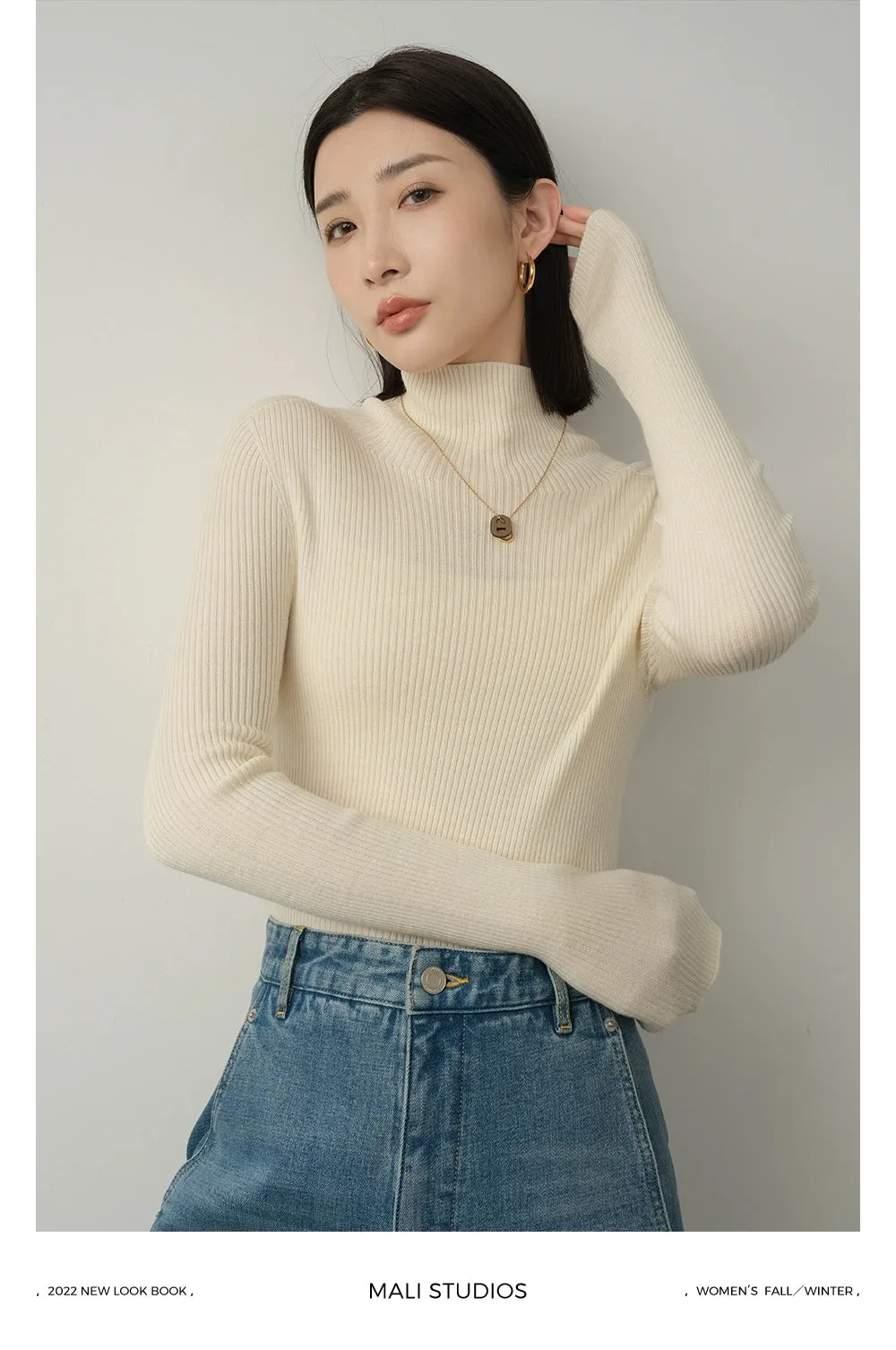 Ribbed Turtleneck Knitwear