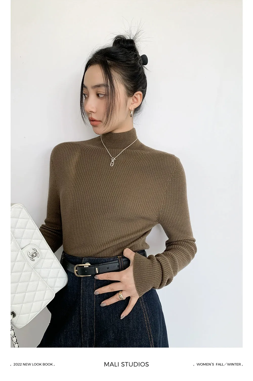 Ribbed Turtleneck Knitwear
