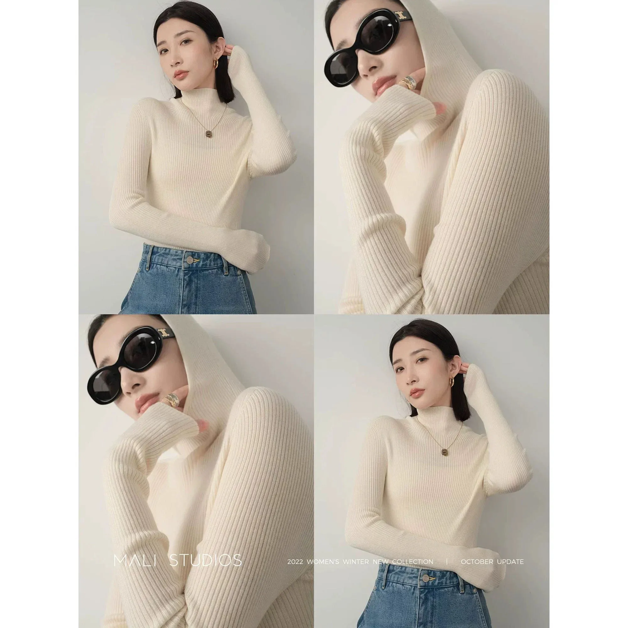 Ribbed Turtleneck Knitwear