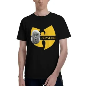 Rics Flairs Shirt Wooo-Tangs Clans Mens T-Shirt Cotton Urban Streetwear Graphic Tee Shirts Black