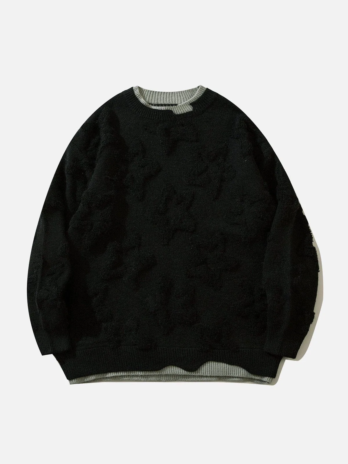 Rimiro - Fake Two 3D Star Graphics Sweater