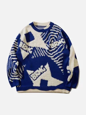 Rimiro - Fake-Two Flocking Patchwork Sweater