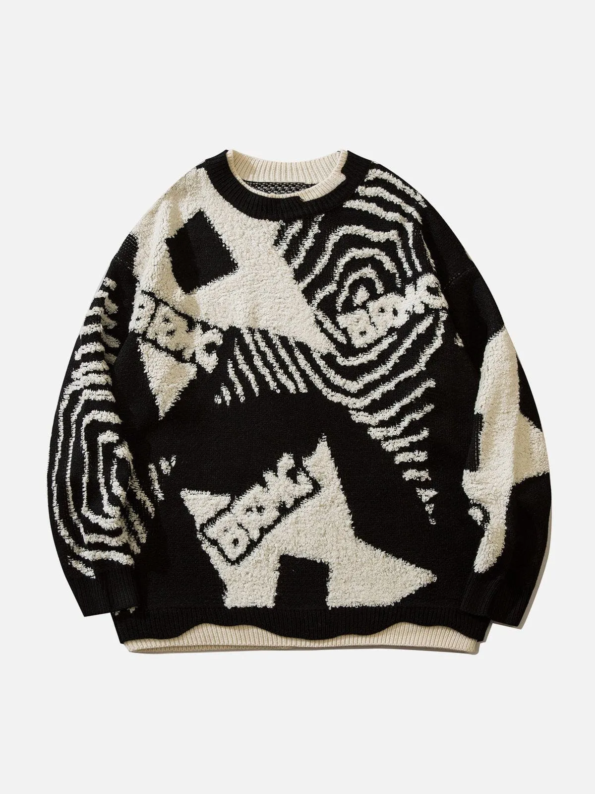 Rimiro - Fake-Two Flocking Patchwork Sweater