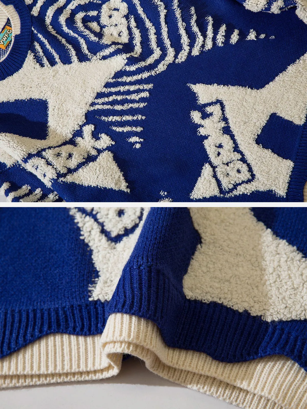 Rimiro - Fake-Two Flocking Patchwork Sweater
