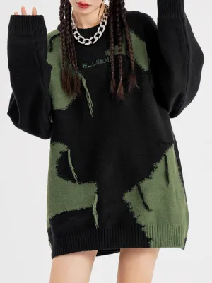 Rimiro - Star Jacquard Fringed Knitted Sweater