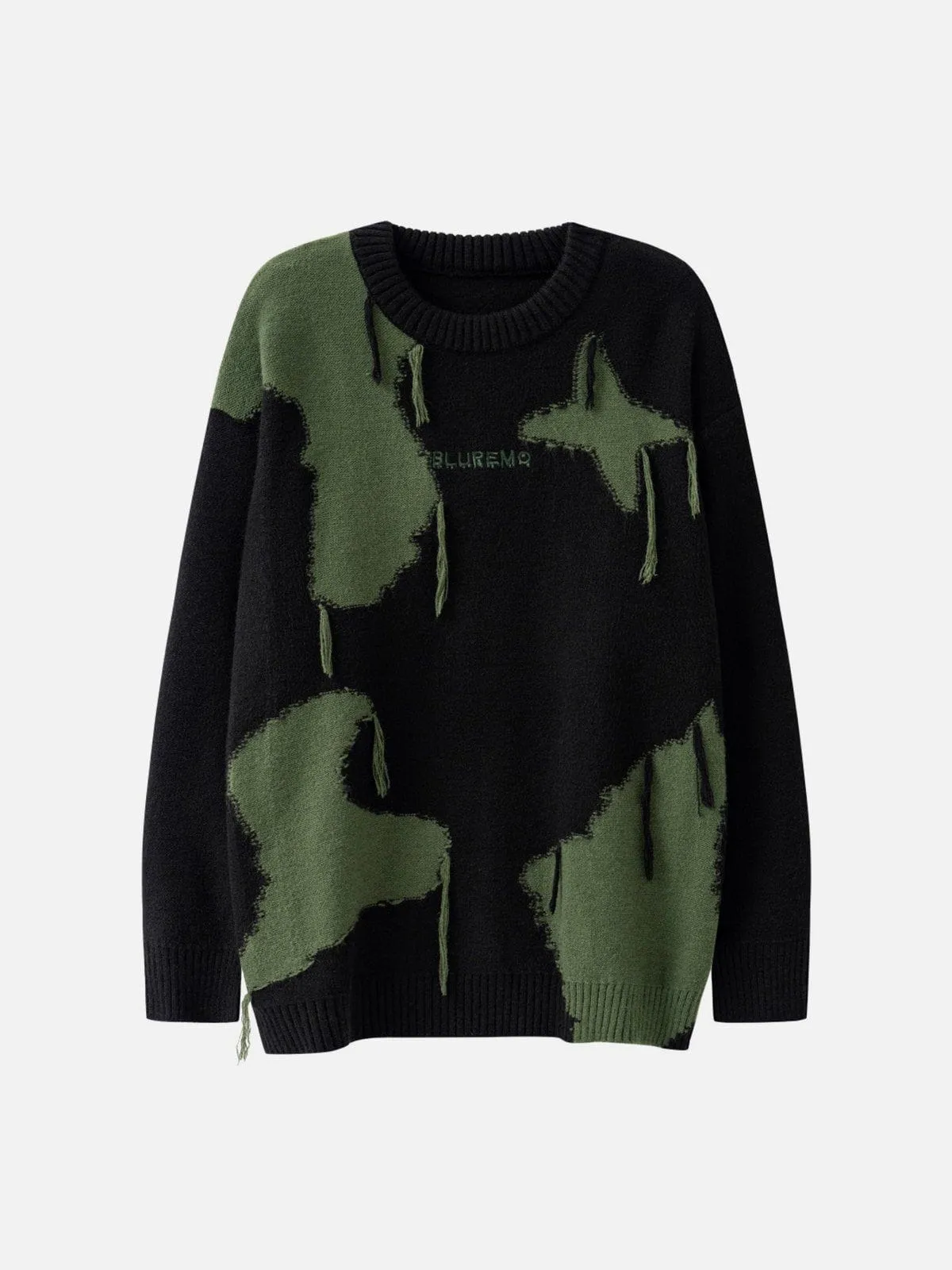 Rimiro - Star Jacquard Fringed Knitted Sweater