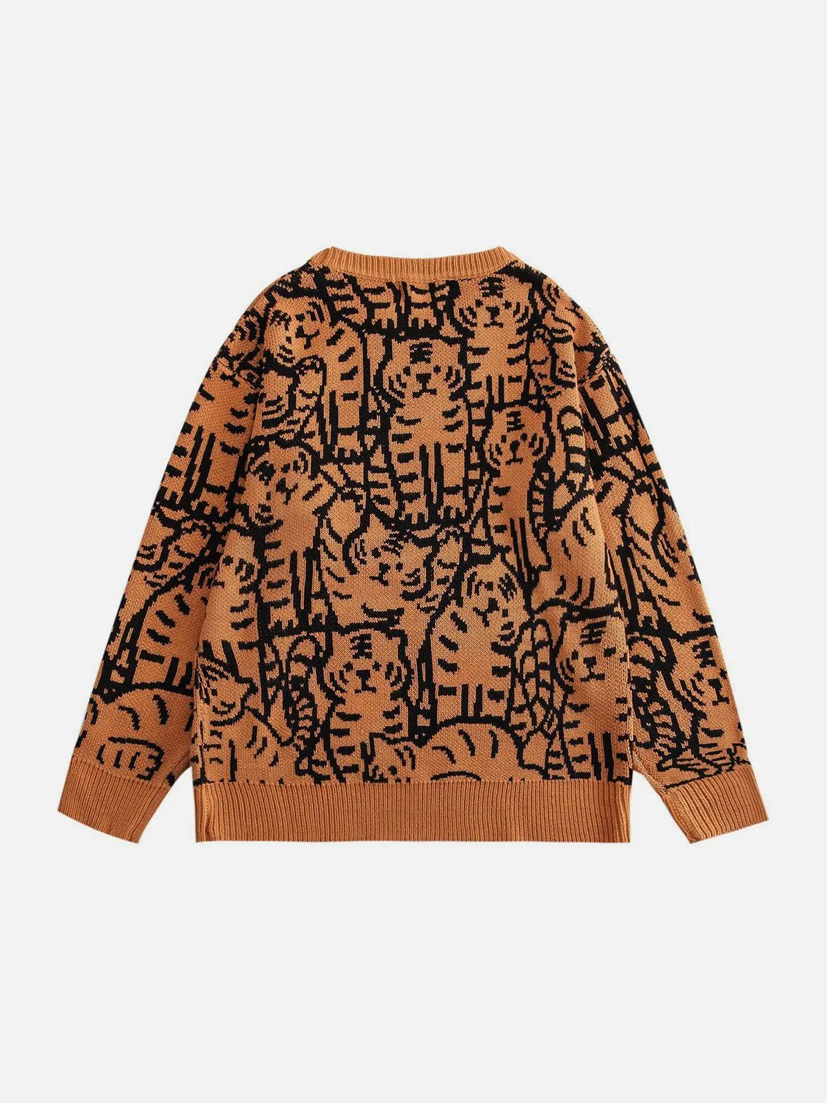 Rimiro - Tiger Pattern Knit Sweater