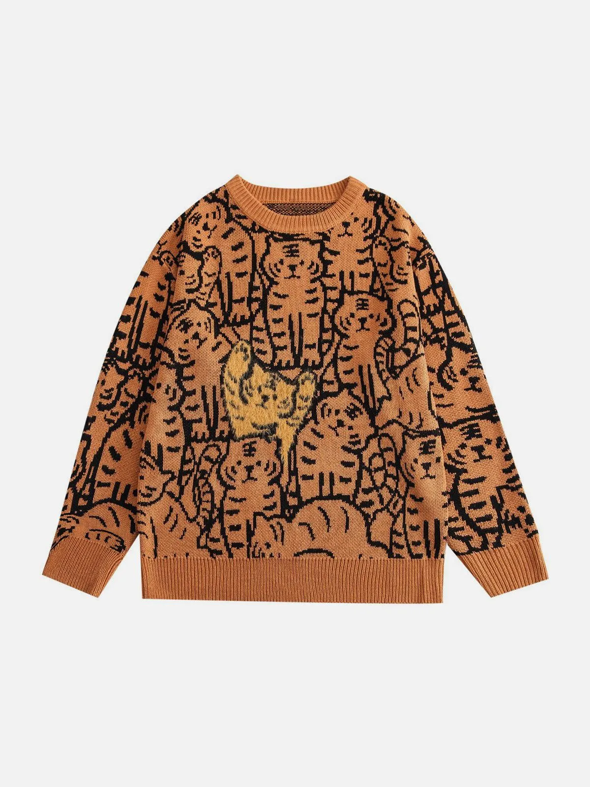 Rimiro - Tiger Pattern Knit Sweater