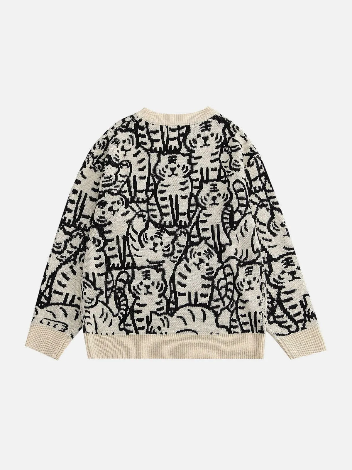 Rimiro - Tiger Pattern Knit Sweater