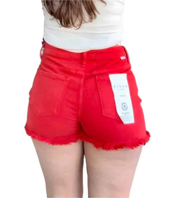 Risen Fiesta High Rise Distressed Detail Short