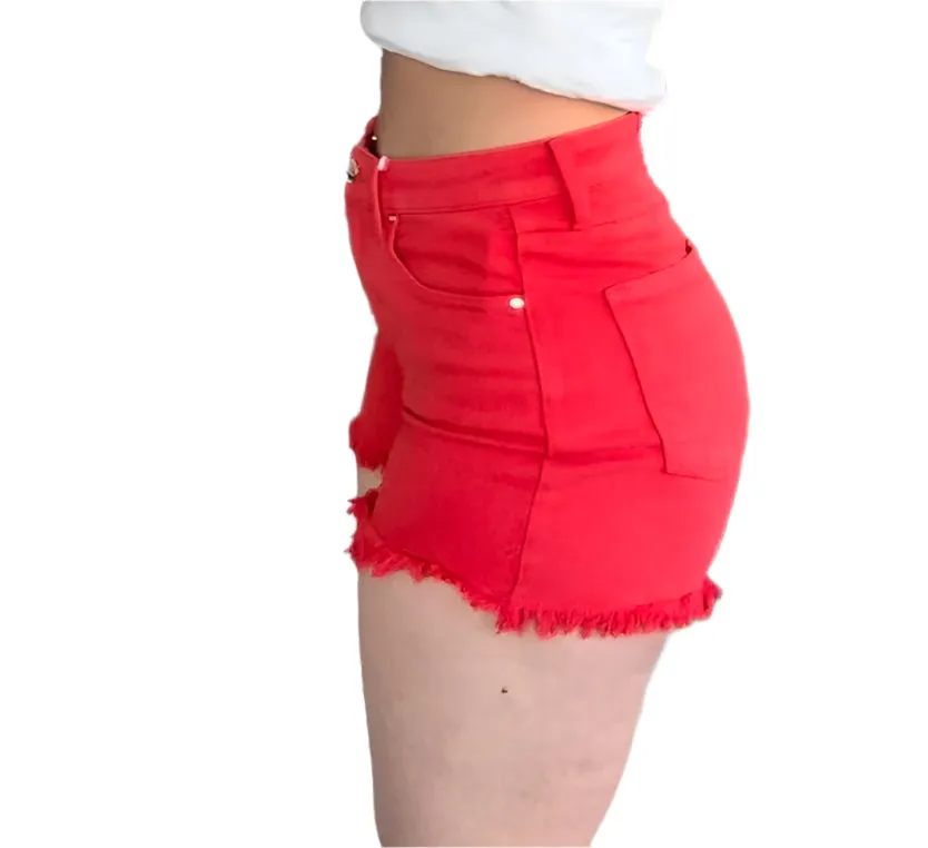 Risen Fiesta High Rise Distressed Detail Short