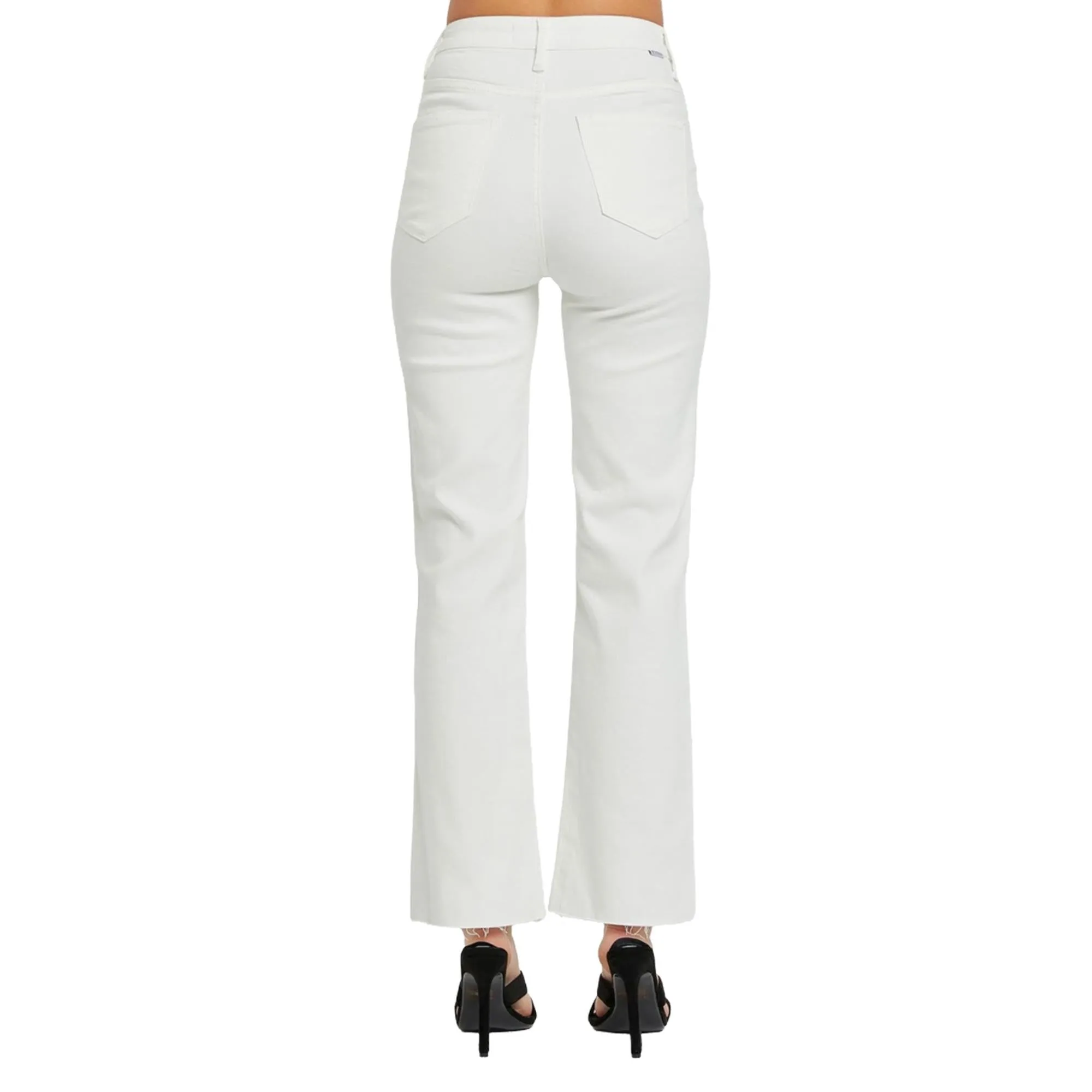RISEN Plus/Regular Size High Rise Tummy Control Straight Jeans - White