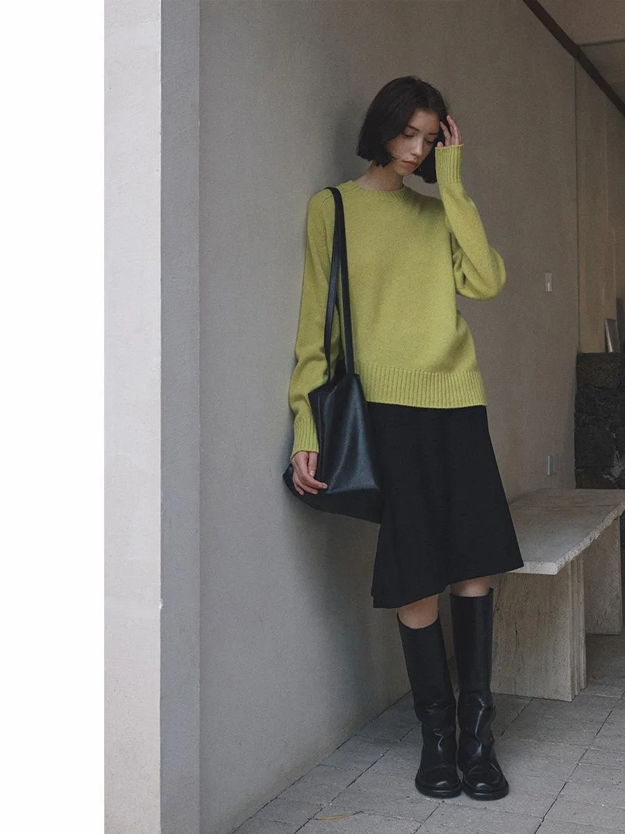 Round Neck Irregular Knitted Sweater