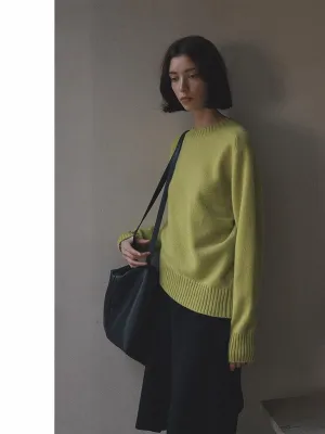 Round Neck Irregular Knitted Sweater